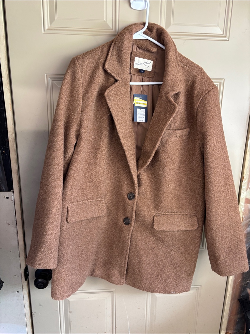 Universal Thread Camel Brown Wool-Blend Single-Breasted Blazer